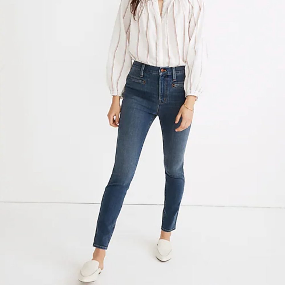 MADEWELL 10" High-Rise Roadtripper Jeggings Ellerby Wash Zip Pocket Edition LL44